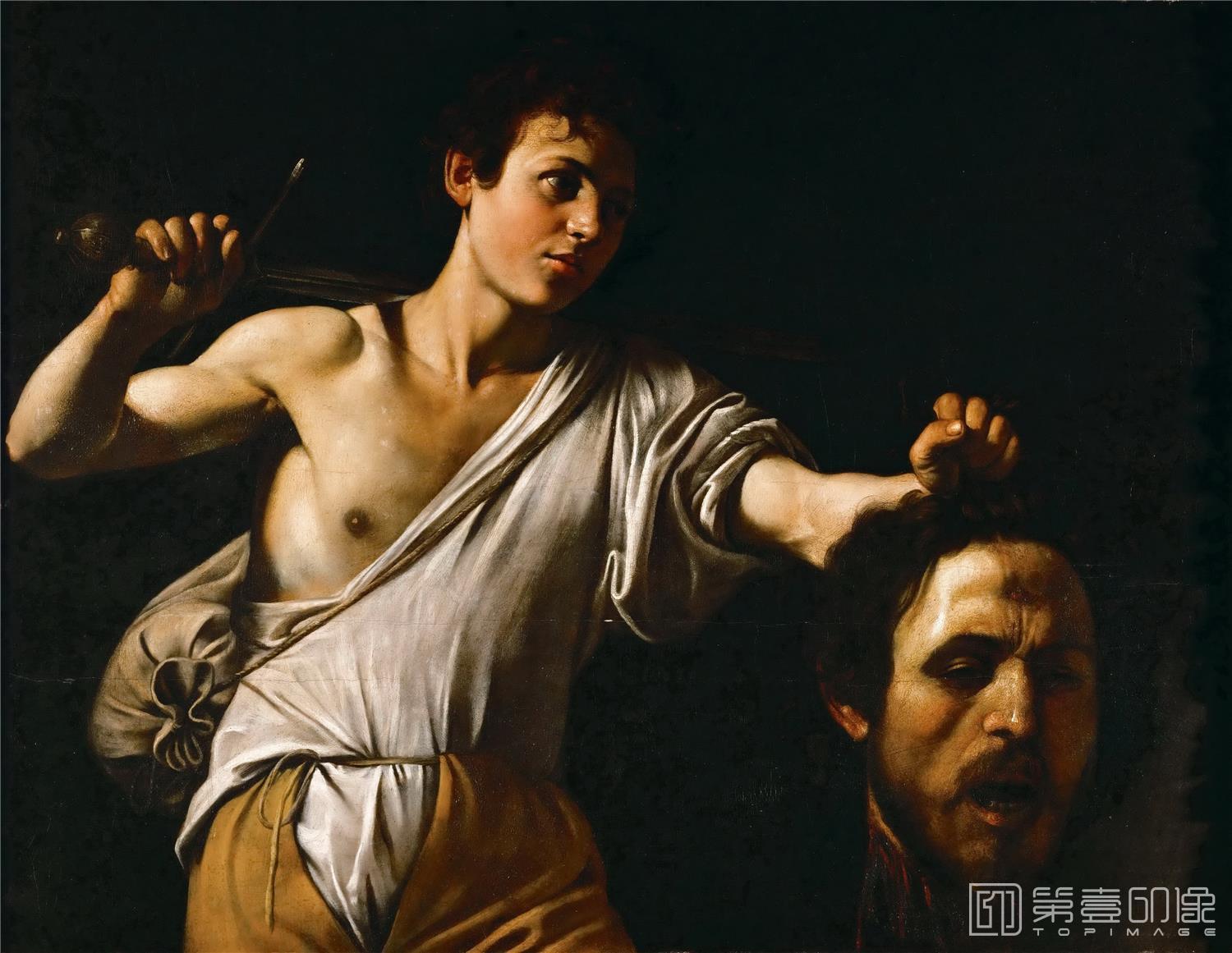油画-奥地利维也纳艺术史博物馆-Michelangelo Merisi da CaravaggioDavid with the Head of Goliath-570